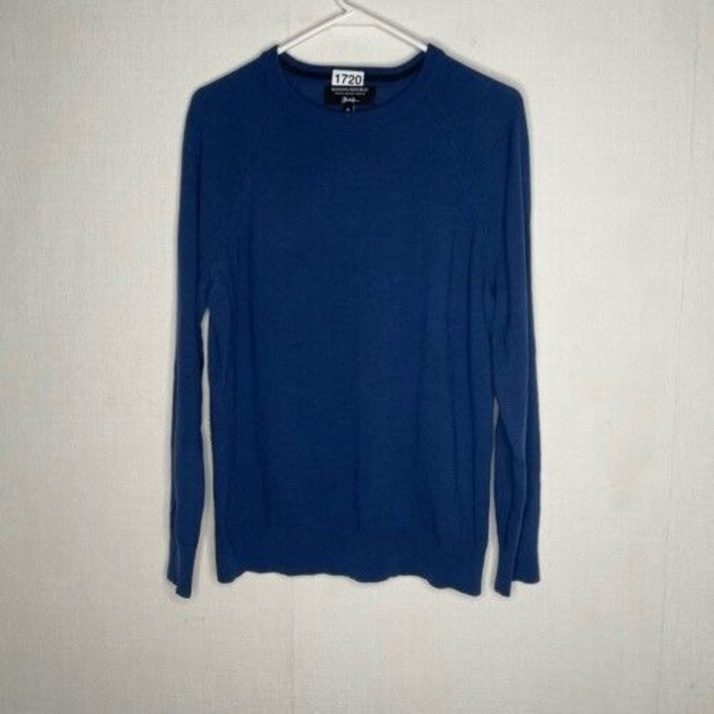 Banana Republic Baruffa Crewneck Sweater Men Size M Blue Merino Wool Long Sleeve